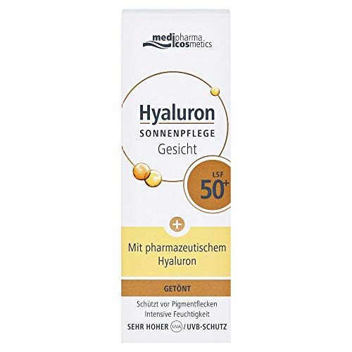 Preisvergleich Produktbild Medipharma Cosmetics Hyaluron Sonnenpflege Gesicht Creme Lsf 50+ Getönt, 100 G
