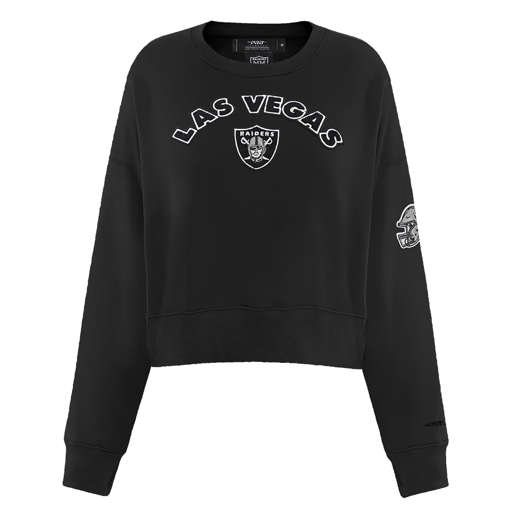 Pro Standard Womens NFL Las Vegas Raiders Classic Chenille Crewneck Sweatshirt Schwarz M