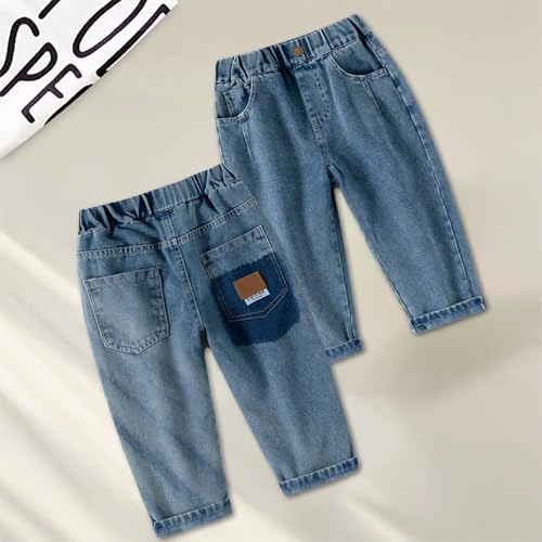 Boys Denim Pants Elastic Waist Comfortable Casual Jeans for Everyday Play and Outdoor Adventures3