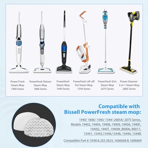Image of 6 Pack Steam Mop Replacement Pads Washable for Bissell Powerfresh