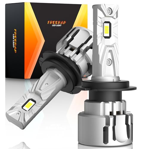FREERAP H7 LED Headlight Bulb, 30000LM 6000K Cool White Headlight Bulbs, High Low Beam LED Kit, Plug and Play Halogen Replacement, IP68 Waterproof, Pack of 2(H7)