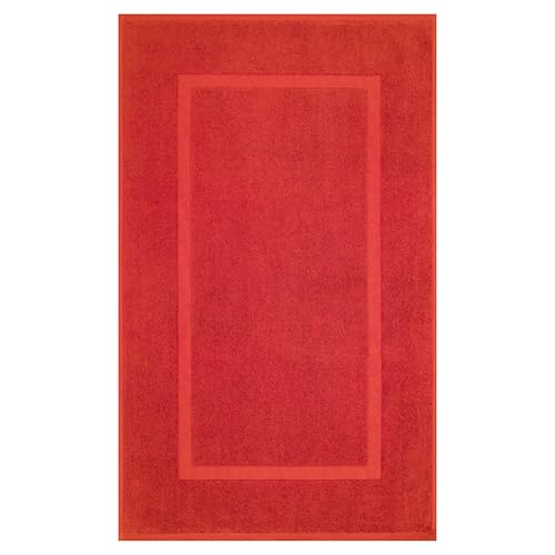 Image of Cotton Paradise 100% Cotton Turkish Bathmat Set, Soft Absorbent Quick Dry, 2 Piece 20x34 Bathmat Floor Set, Red