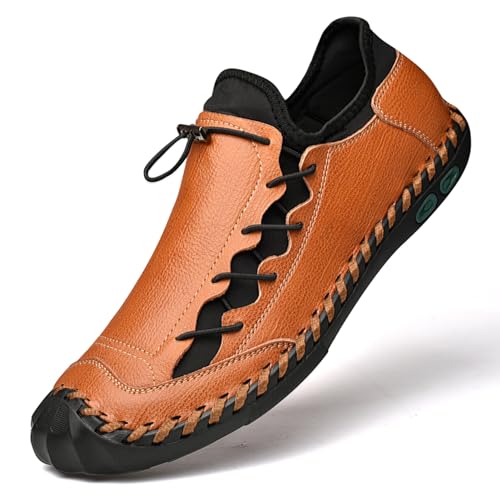 Men's Leather Loafers Breathable Fashion Walking Work Office Business Male Handmade Casual Shoes2