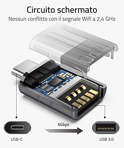 Syntech Adattatore da USB C a USB [2 pezzi], Adattatore USB Type C, Conversione da Thunderbolt 4/3 a USB 3.1/3.0/2.0 per MacBook Pro 2021 MacBook Air 2020, Galaxy S9/S8/Tab S3, Dell XPS