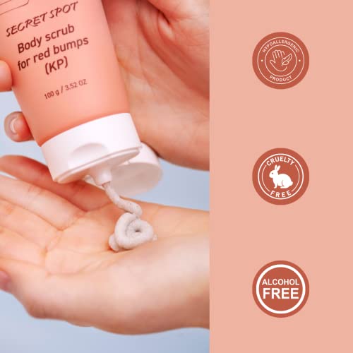 Metaforet Secret Spot Body Scrub For Red Bumps(Kp), Exfoliate Chicken Skin, Effective Scrub For Rough Bumpy Skin, Dead Skin Cells Remover, Red Bumps Minimizer, Gentle Kp Bump Eraser | 100G/ 3.52 Oz #TOP4
