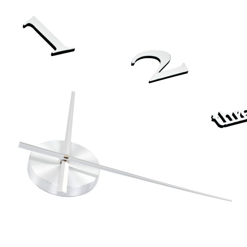 VidaXL Orologio Da Parete 3D XXL - Decorazione Murale Moderna In Argento - 4