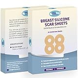 Silicone Scar Sheets for Breast Surgical Scars from Breast Reduction, Breast Augmentation, Breast Enhancement, Lift or Post Mastectomy - Reusable and Comfortable Under Post Op Bra