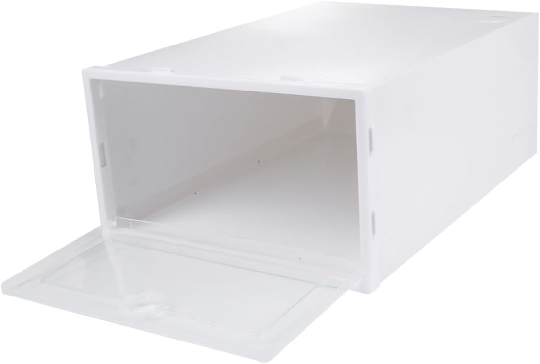 6pcs Plastic Shoe Boxes Stackable Storage Shoes Organizer for Sneakers Heels and Boots