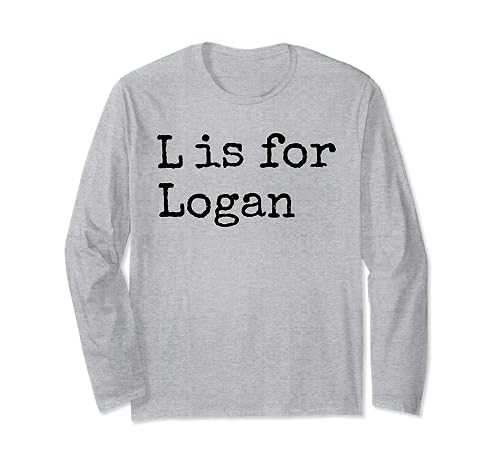 La L personalizada es para Logan Name Student Kindergarten Manga Larga