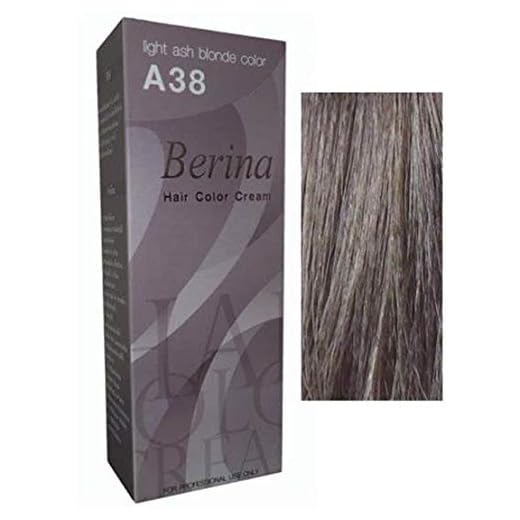 Berina Permanent Hair Dye Color Cream # A38 Light Ash Blonde Color Made in Thailand.(BY PPR)
