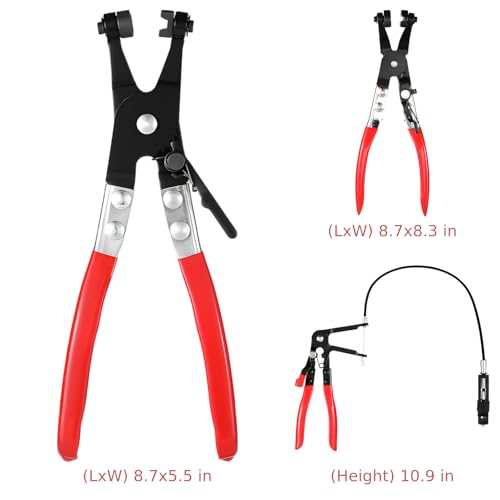Juego de alicates para abrazaderas de manguera de 3 piezas con cable de largo alcance y 45 grados 6