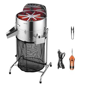 VEVOR Elektrische trimmer, 415 mm, kantelbaar, met roestvrijstalen lemmet en opvangzak voor hydrocultuur, voor spruiten, aromatische kruiden