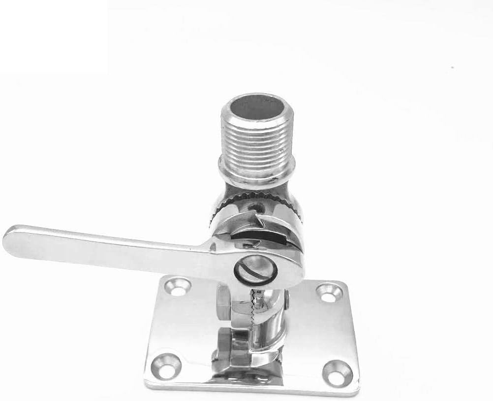 Aurorad Marine Antenna Base Mount 316 Stainless Steel Marine Boat Dual Axis Adjustable Antenna Base Mount Universal for Marine Yacht