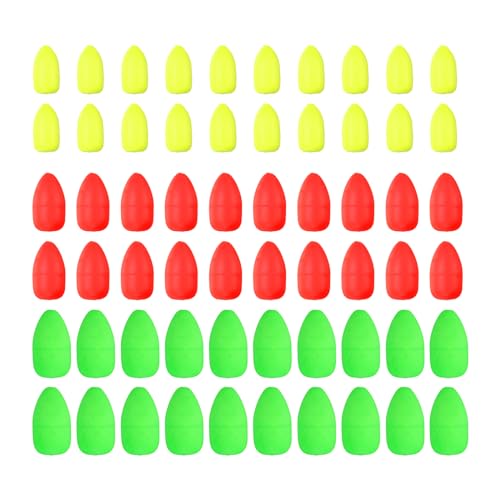 PATIKIL Fishing Foam Floats 60Pcs Oval Snell Floats 3 Sizes 3 Colours