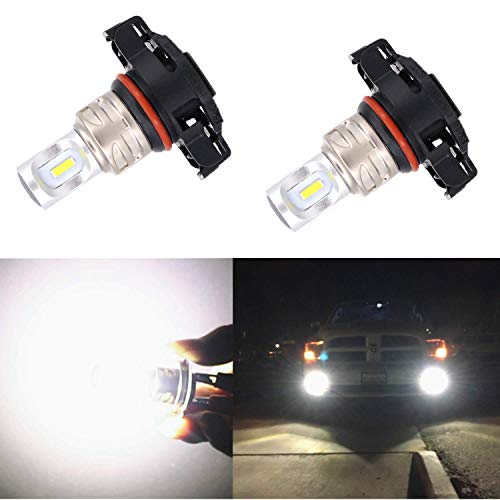 Alla Lighting PG20-1 Base 2504 PSX24W 5202 PS19W LED Bulbs Fog Lights DRL Replacement for Cars, Trucks, 6000K Xenon White