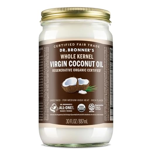 Dr. Bronner's - Organic Virgin Coconut Oil (Whole Kernel, 30 Ounce) - Coconut Oil for Cooking, Baking, Hair and Body, Fair Trade, Vegan, Non-GMO