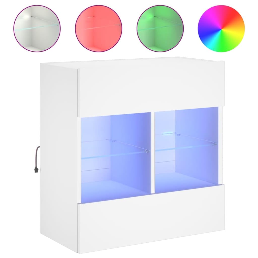 Armario de pared para TV con iluminación LED RGB, aparador de
