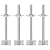 4-Pack Solid Jack Scaffolding Equipment Set, 18" Adjustable Galvanized Jack, Screw-On Base Plate Scaffolding Support Legs, for Baker Style Scaffolding