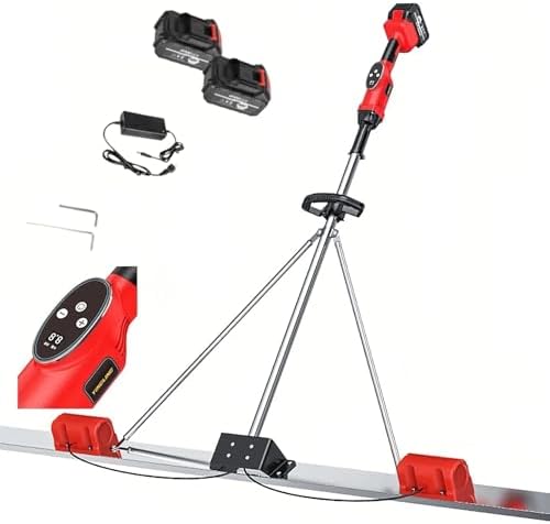 Electric Cordless Concrete Finishing Tool, Vibratory Concrete Screed Kit with 150/180/200CM Stainless Steel Board, Includes 2 Rechargeable 7500mA Batteries (59in)
