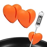2Pcs Candy Thermometer Pot Clip Holder, Coldairsoap Silicone Non-Scratch Pot Clip, Universal Barbecue Temp Probe to Measure Temperature of Oil, Deep Fryer and Cooking Melting