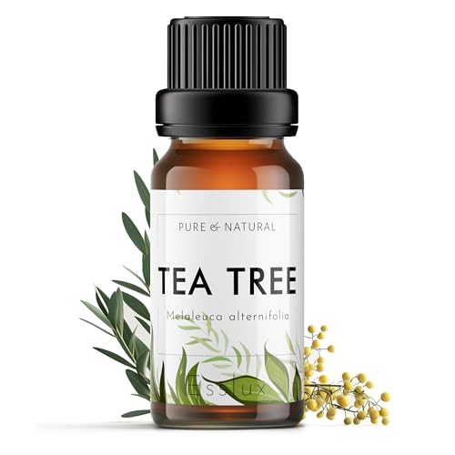 Image of Esslux Tea Tree Oil - 100% Pure Natural Australian Essential Oil for Skin, Hair & Toenails | Therapeutic Melaleuca Oil for Scalp, Nail Care & Soap Making | Refreshing & Healing Scent, 10 ML