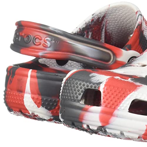 Image of Crocs Unisex-Adult Classic Marble Clogs - Flame White