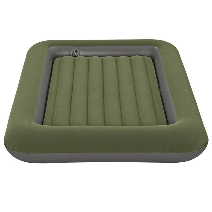 Green Inflatable Toddler Travel Bed - Portable Toddler Bed for Kids Indoor or Outdoor Air Bed,ndoor Road Trip Camping Sleepovers Mercury-Free