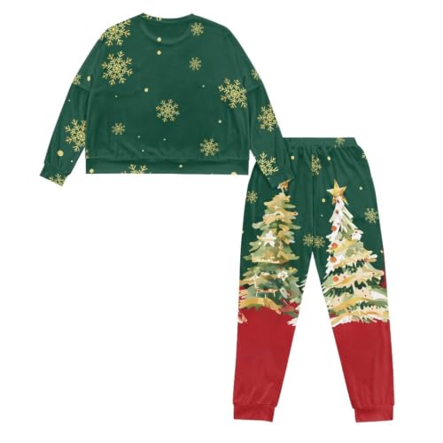 Image of Women's Pajamas Set Soft 2 Piece Loungewear Long Sleeve Pj Set Matching Sleepwear with Pockets for Women Plus Size
