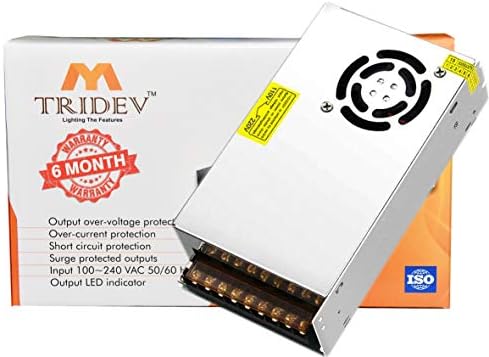 TRIDEV Traders DC 24V 10A 240W Switching Power Supply Universal Regulated Transformer (AC 220V/240V to DC 24Volt 10Ampere 240Watts Suitable for LED Strips, car stereos, Wireless routers, Printers..