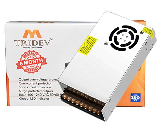 tridev traders DC 24V 10A 240W Power Supply Adapter Transformer Switch AC 110V/220V to DC 24V 10 Ampere for Power Supply Strip Light CCTV Camera Security System Computer Project
