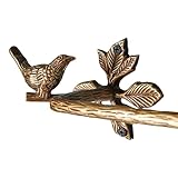 InterDekor Solid Brass Bird Antique Towel Rod Bathroom Accessories Retro Hardware Bird Towel Bar Wall Mounted Towel Holder Vintage (Brass Antique)