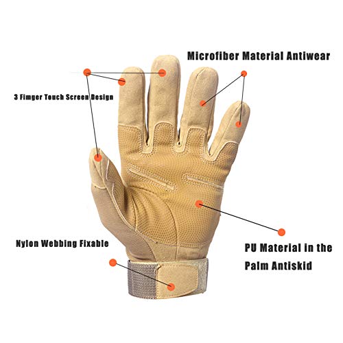 Hikeman Gloves For Men And Women Hard Knuckle Gloves For Outdoor Sports And Work Suitable For Cycling Motorcycle Hiking Climbing Lumbering Heavy Industry (Tan, Medium) #TOP4