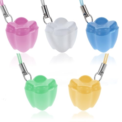 20 peças de colares protetores de dentes, caixa de armazenamento de dentes perdidos, colar de dentes de leite, estojos, organizador de saco de fada de dente colorido para crianças, colares de dentes