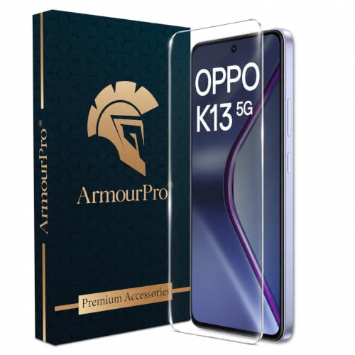 Image of ArmourPro 3D Borderless Tempered Glass for Oppo K13, HD Clear Curved Edge to Edge Screen Protector, 9H Hardness, Oleophobic Coating, Case Friendly | Pack of 1