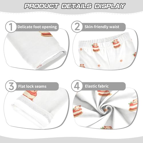 ALAZA Girls' Leggings Children's Yoga Pants Skinny Printed Dance Cake Bear Comfortable 4T2