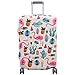 TRAVELKIN Travel Elastic Spandex Suitcase Protector Case, 18/24/28/32 Inch Suitcase Protective Cover, Thickened and Washable Luggage Cover (XL(29'-32' luggage), White Flamingo)