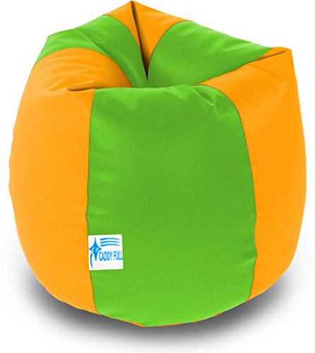 Image of Large Bean Bag Without Beans (Green and Yellow)