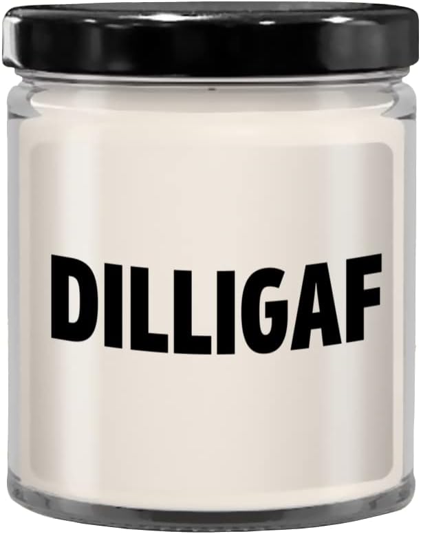 Dilligaf Candle Gift for Woman or Man, No Fucks Given Candle Gift Ideas for Him or Her, Swear Decor Gift Gag