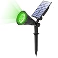 T-SUN Solar Spotlight LED Outdoor Wall Light, IP65 Waterproof, Auto-on at Night/Auto-Off by Day, 180°Angle Adjustable for Tree, Patio, Yard, Garden, Driveway, Stairs, Pool Area (Green)