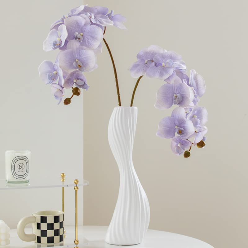 Vase en céramique blanche col de cygne 40 cm pour sublimer la décoration de votre salon moderne