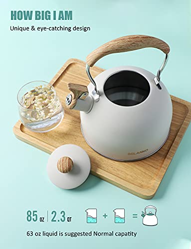 image for Tea Kettle, BELANKO 85 OZ / 2.5 Liter Whistling Tea Kettle Pots for St