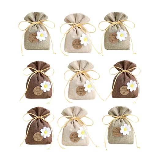 9 bolsas colgantes vacías sachet con cordón multi-color