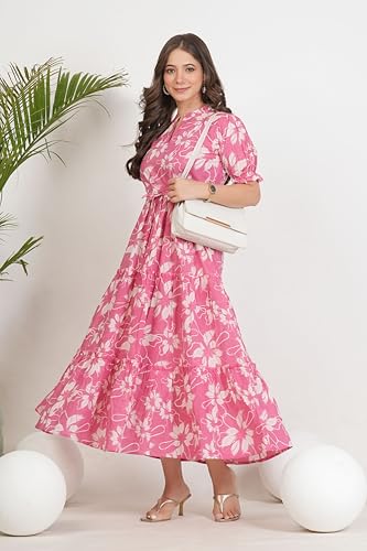 Image of Kuruti B Sheets Women's Cotton Floral Printed Regular Fit Anarkali Kurta for Women