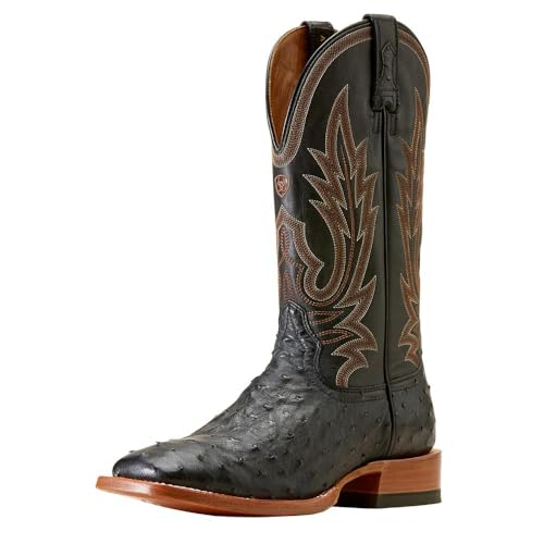 ARIAT Mens Showboat Black Full Quill Ostrich Vamp Ancient Black Top Boot Black 9 D