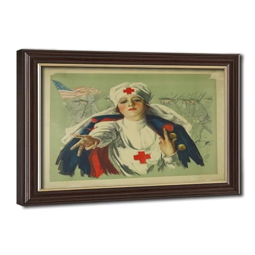 Impression sur toile infirmière de la Croix rouge de 1917 avec cadre de qualité supérieure