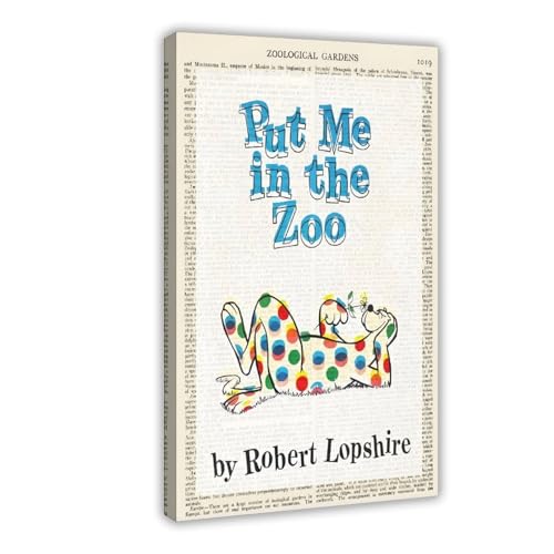 BMtyDG Robert Lopshire Put Me In The Zoo Canvas Poster Wall Art Prints Room Aesthetic Murals Bedroom And Living Decorations Frame 20x30inch