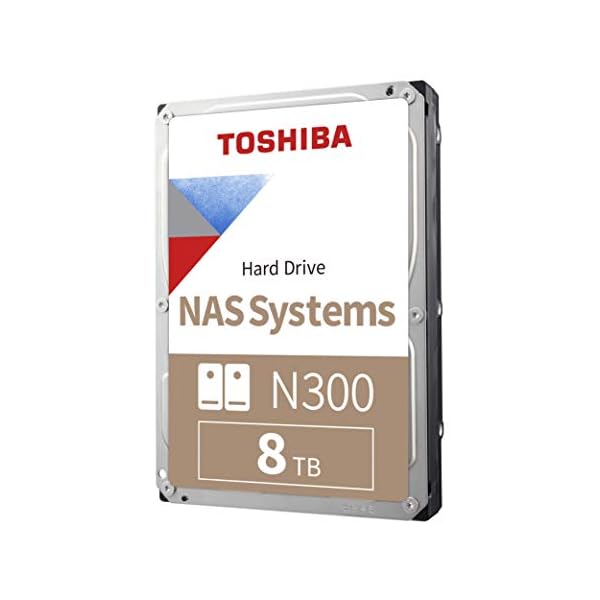 Toshiba N300 8TB NAS 3.5-Inch Internal Hard Drive – CMR SATA 6 GB/s 7200 RPM 512 MB Cache – HDWG780XZSTA