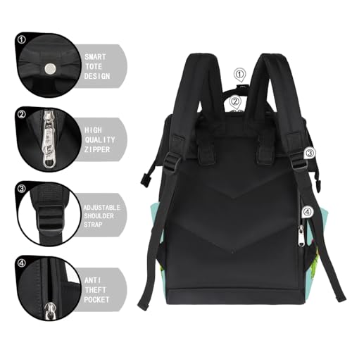 Image of Personalized Baby Boy Diaper Bag Backpack Cute Large Nappy Backpack Mommy Bags, Waterproof Travel Daypack for Dad Mom Gifts Music Dinosaur Diaper Backpack for Boys