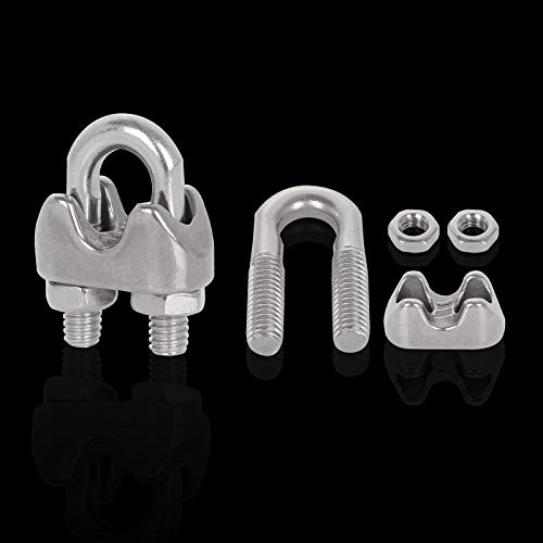 40 PCS 1/4\" Stainless Steel Wire Rope Cable Clip Clamp M6 Wire Rope Clamp Wire Rope Cable Clip Clamp U Bolt Saddle Fastener - Thumbnail 3