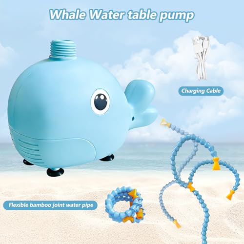 Image of Water Table Pump(Huge Water Output), 3 Spray Modes, 4 Hours Non-Stop Fun IPX7 Waterproof, Outdoor Water Toys Outside Water Play Table Accessories for Kids Toddlers, Blue